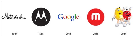 Logo kết hợp giữa M&M's và Motorola thể hiện sự hợp tác đột phá